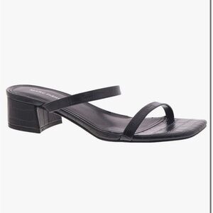 Marc Fisher Women's Caylon Heeled Sandal Croc Embossed Black  9